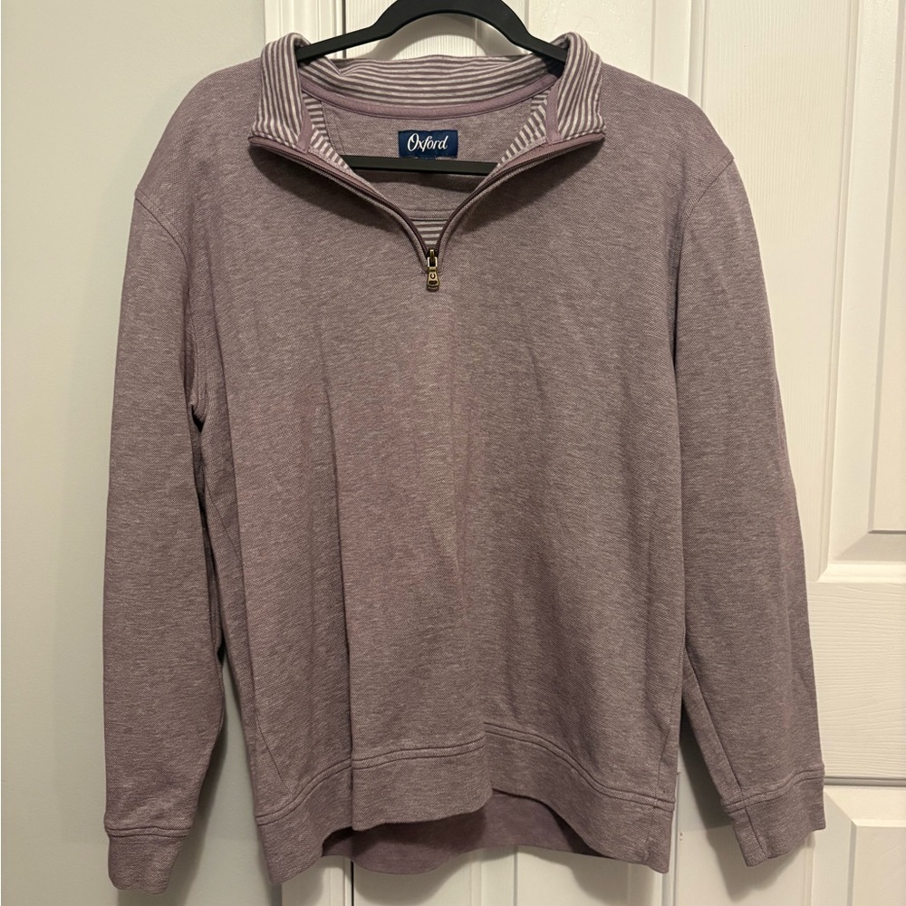 Oxford Men's Mauve Zip-Up Sweater